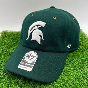 '47 Michigan State Spartans Green Wooly Clean Up Adjustable Strapback Dad Hat